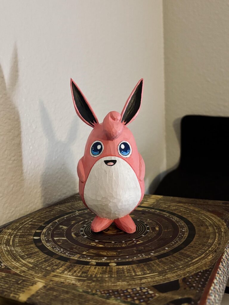I carved Wigglytuff for my brother and I’m pretty happy with how it turned out!