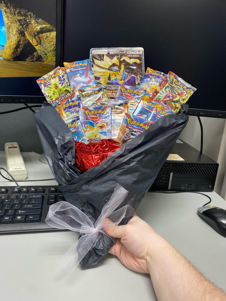 My valentines flower bouquet to my girlfriends who’s obsessed with Pokemon. Y’all think she’ll like it?