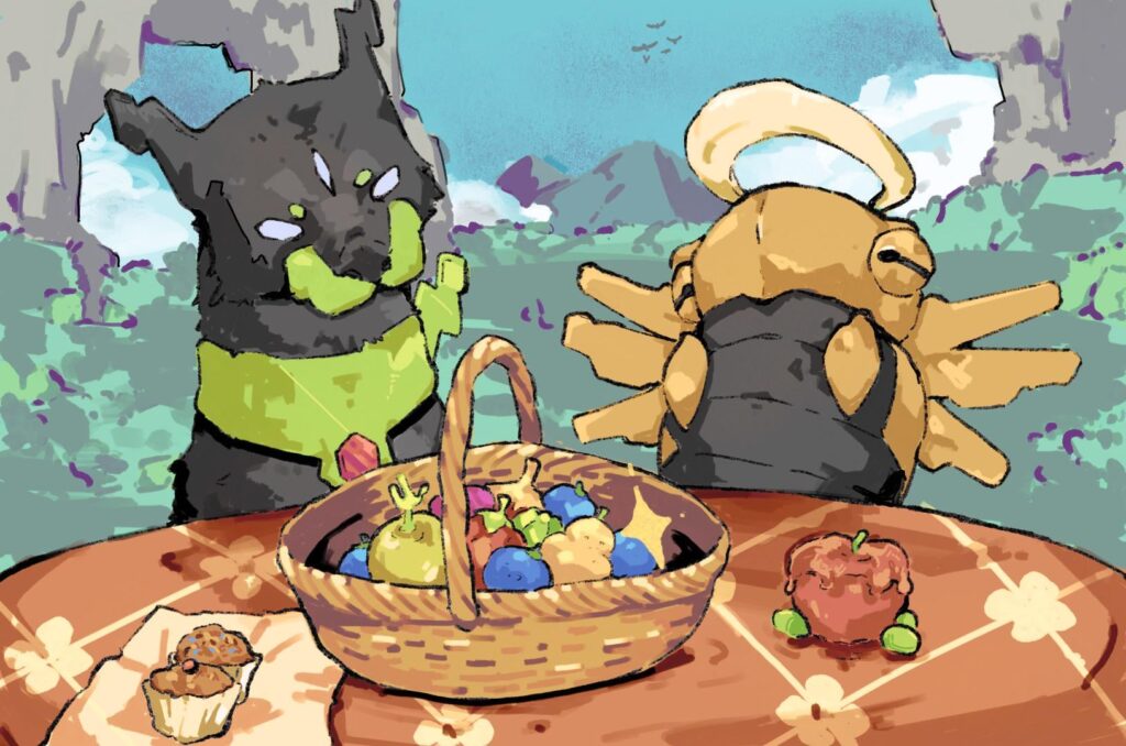 Zygarde and Shedinja having a picnic together (OC)