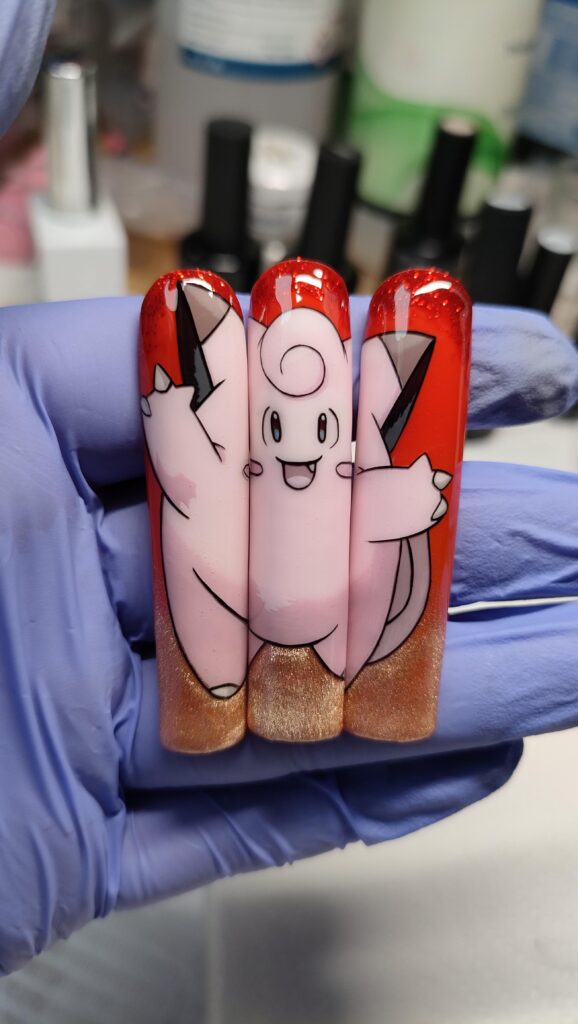Painting a Clefairy Nail Set!