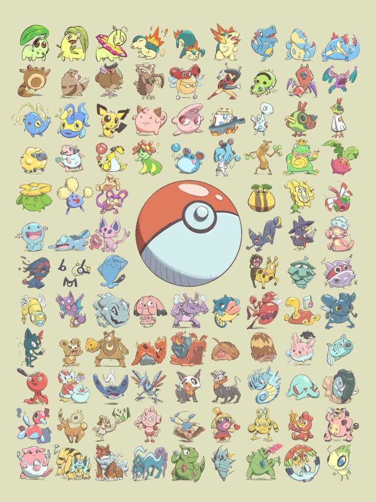 Five years ago I drew all of the Gen 2 Pokemon from memory! [OC]