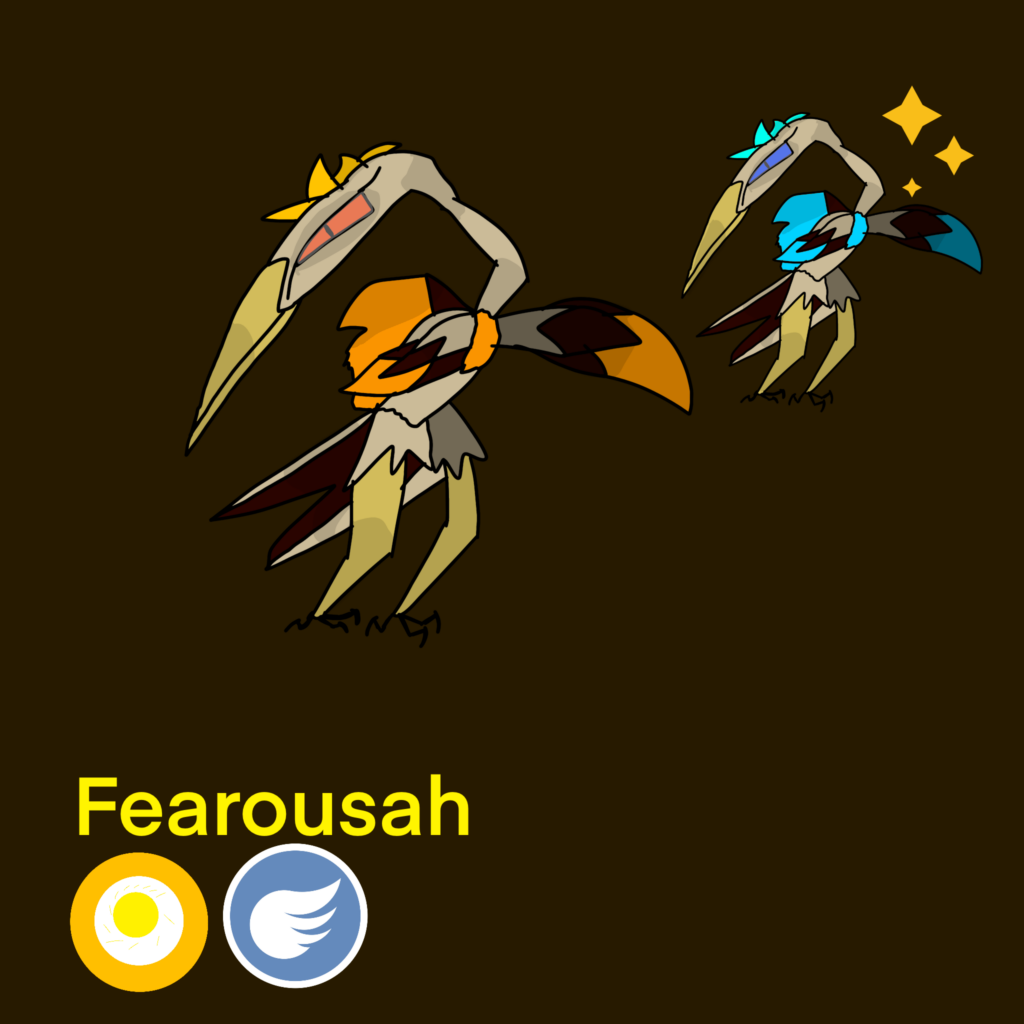 A legendary Pokemon fearousah who was a fearow blessed by arceus