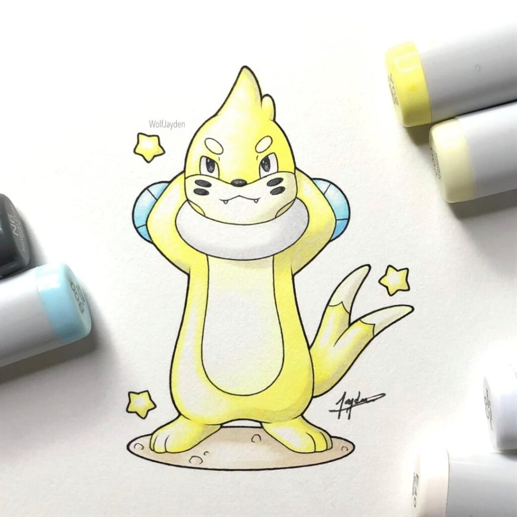 Buizel & Floatzel drawings I drew awhile ago [OC]