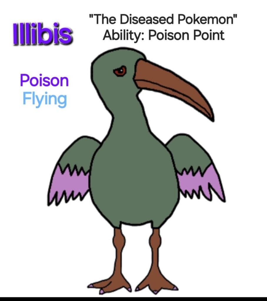 First fakemon i made in 2025, Illbus and Infectibus