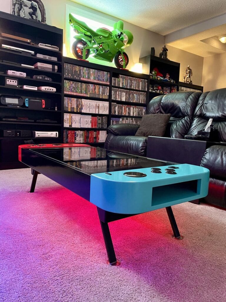 Game table in the shape of Nintendo Switch