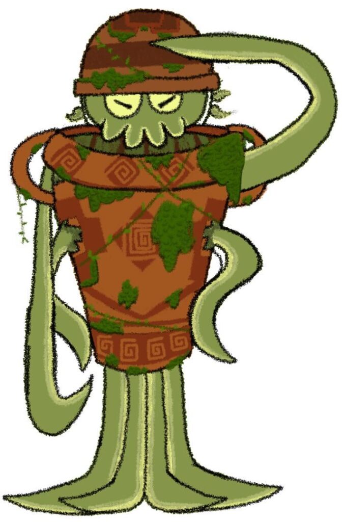 My fan made Pokémon named Tentacotta (Octopus Tentacle and Terracotta pot). He is an Agave octopus in a pot. He is based on land warfare/the military and is a grass ground type. Any way to improve it?