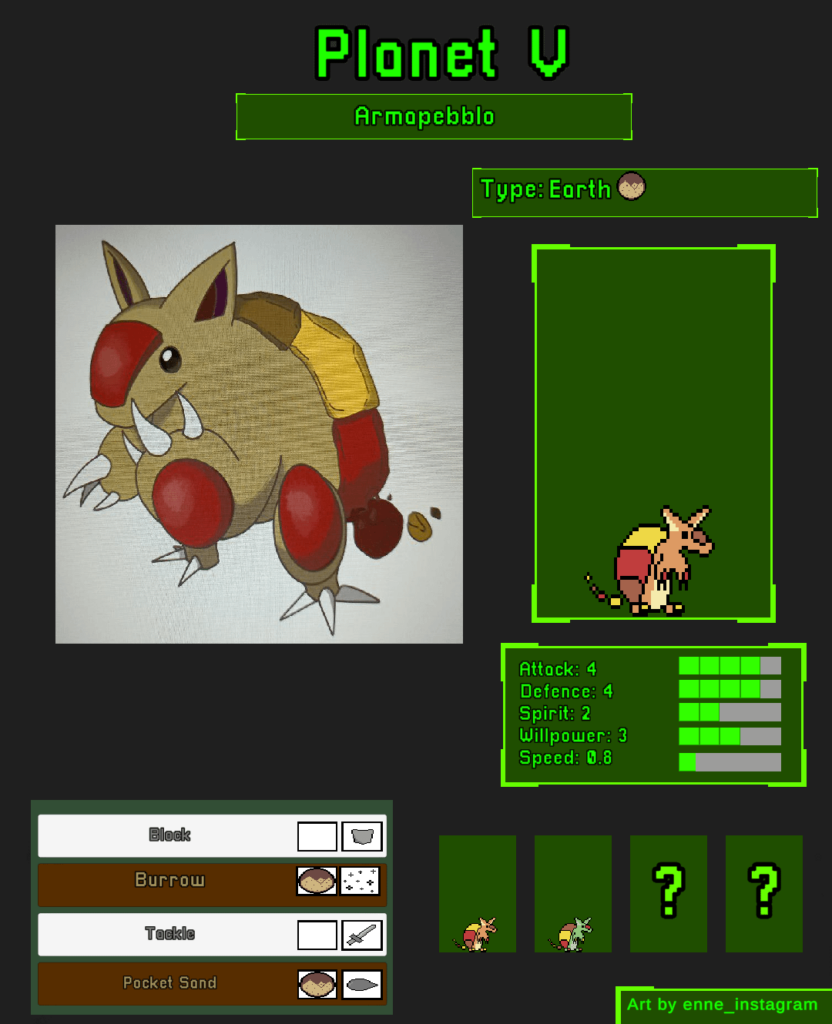 Monster Notebook - Armapebblo (Planet V)