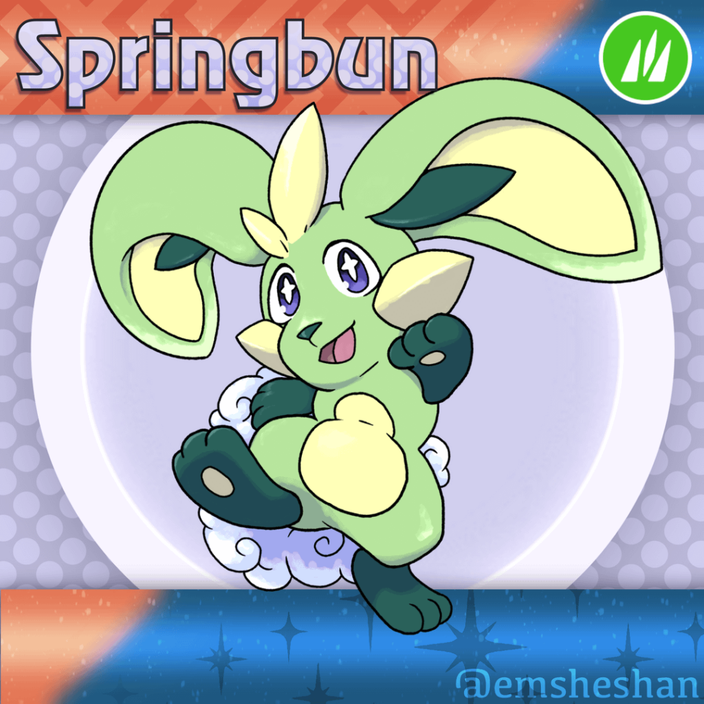 My grass starter line for my new region, Lacadia!