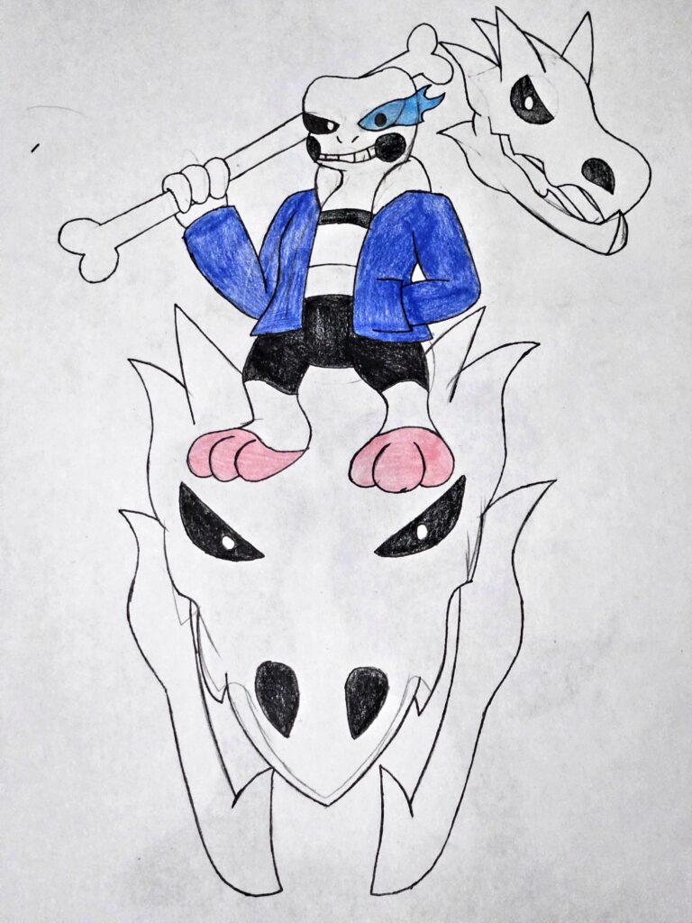 Ah, yes. Croagunk....... why is he on a giant cubone skull? And why do I feel I chill down my spine......