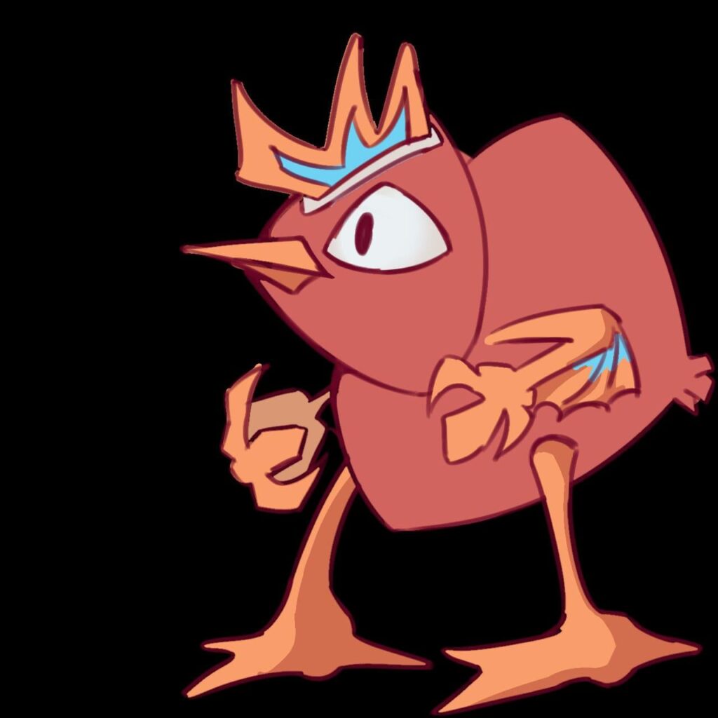 Fire starter concept I made, name in work is Pyritto (Pyro+Dorrito) going to be a fire flying when fully evolved, any suggestions to improve this guy before I move onto the water starter?