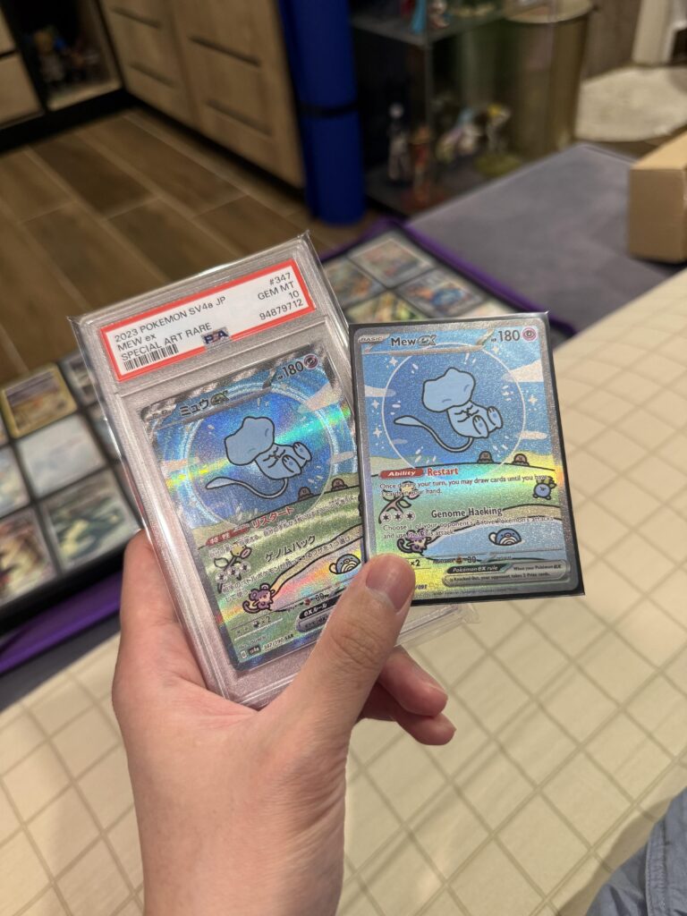 Why is the Japanese bubble mew holo more intense than the English version?