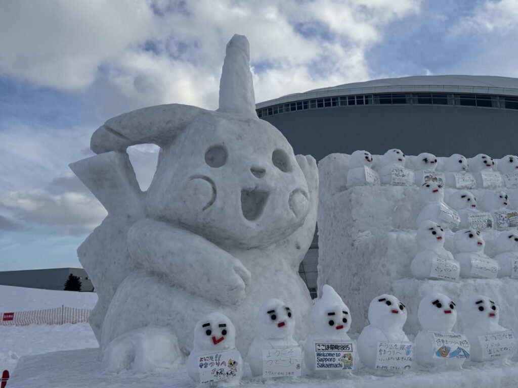 Sapporo snow festival pokemon sculptures