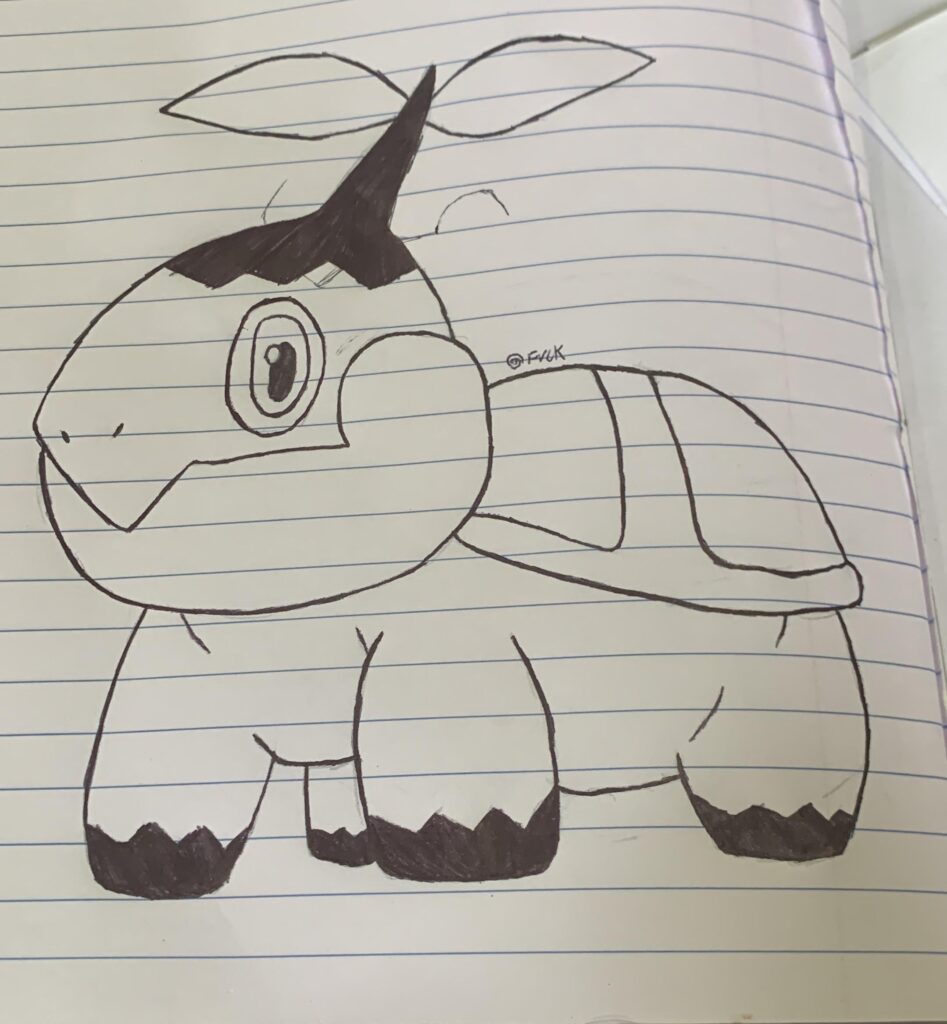 Tried drawing turtwig from memory
