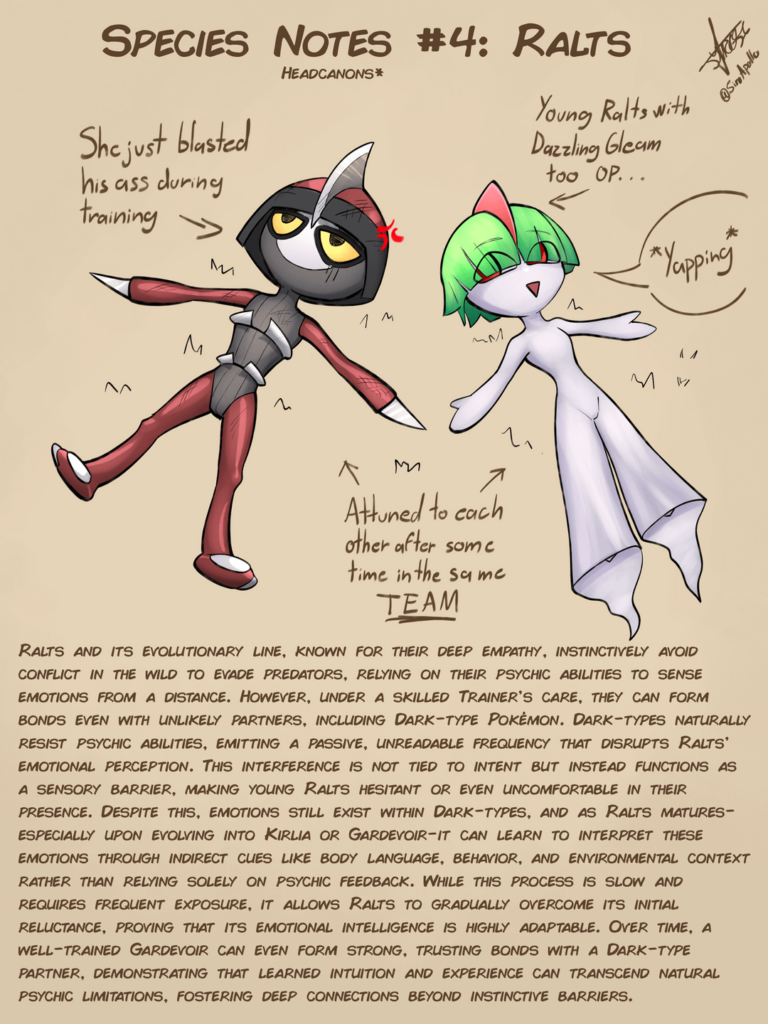 [OC] Species Notes #4: Ralts (Team bonding)