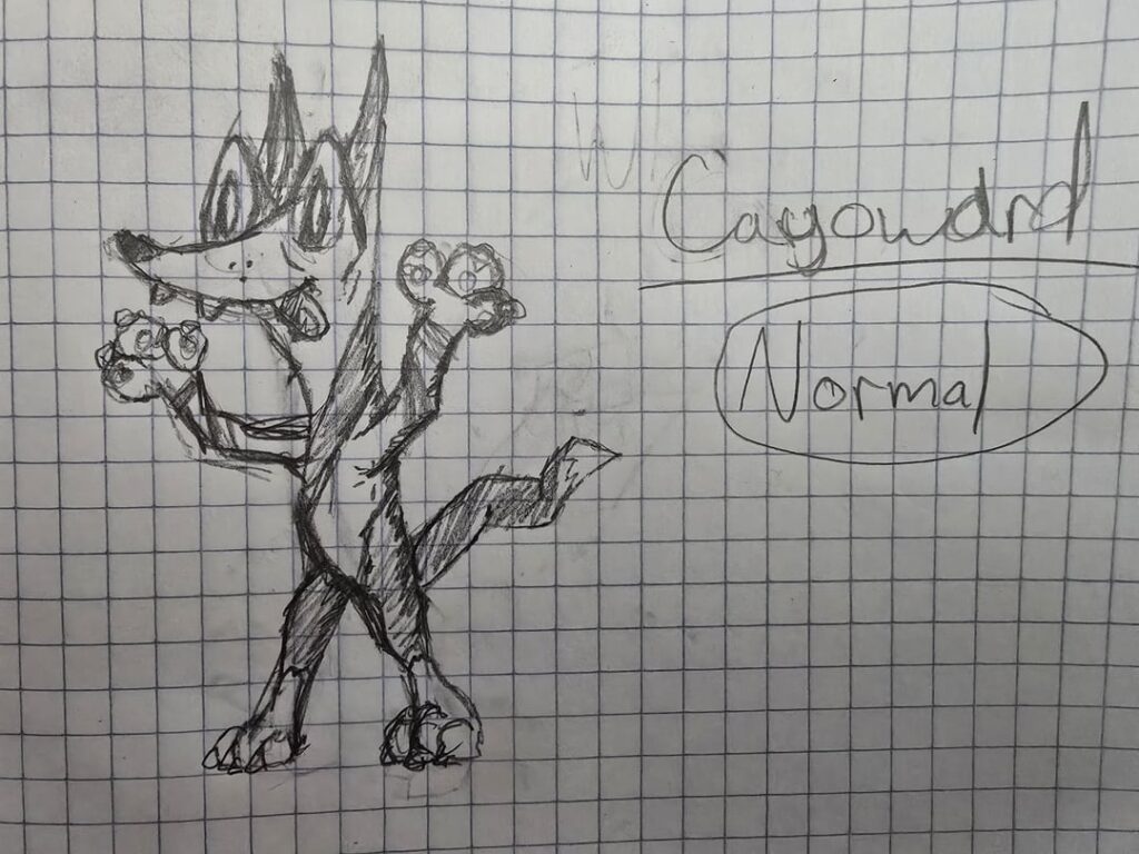Chiwoward [Normal] evolves into Coyowdy [Normal/Fighting] when it learned Revenge