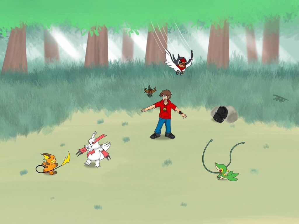 [OC] My OCs Pokémon Adventure In Action And Danger