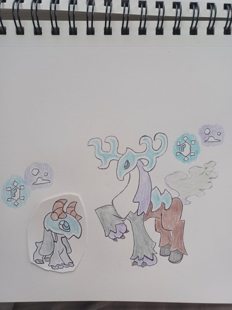 GOENDO & VENAHA. Both classified as the Wendigo Pokemon. 1st and 2nd stages of my Pseudo Line