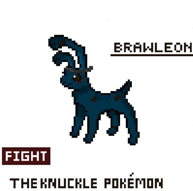 This is my first drawn Fakemon Brawleon. Can anyone tell me any improvements I could have or add to make it any better?