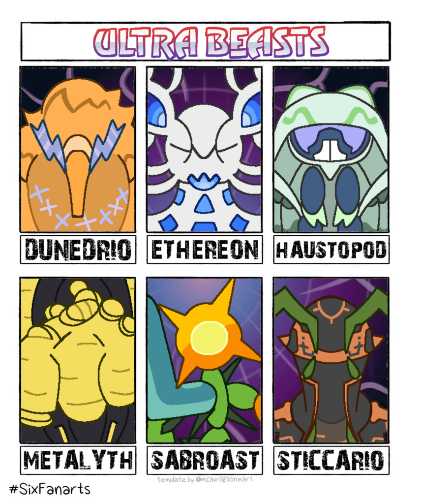 BEASTS FROM ANOTHER WORLD (Drawn by me, credits per fakemon in reply)