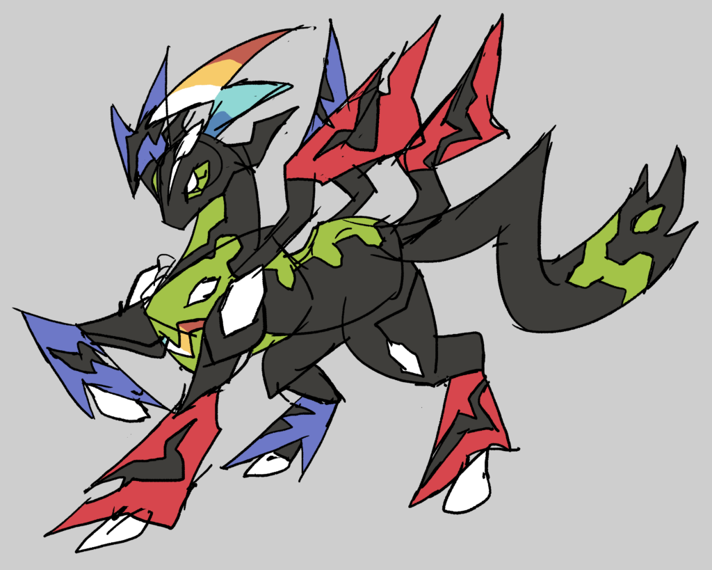 Rough sketch for my take on Mega Zygarde, or "Zygarde 1000%" - what do you think?