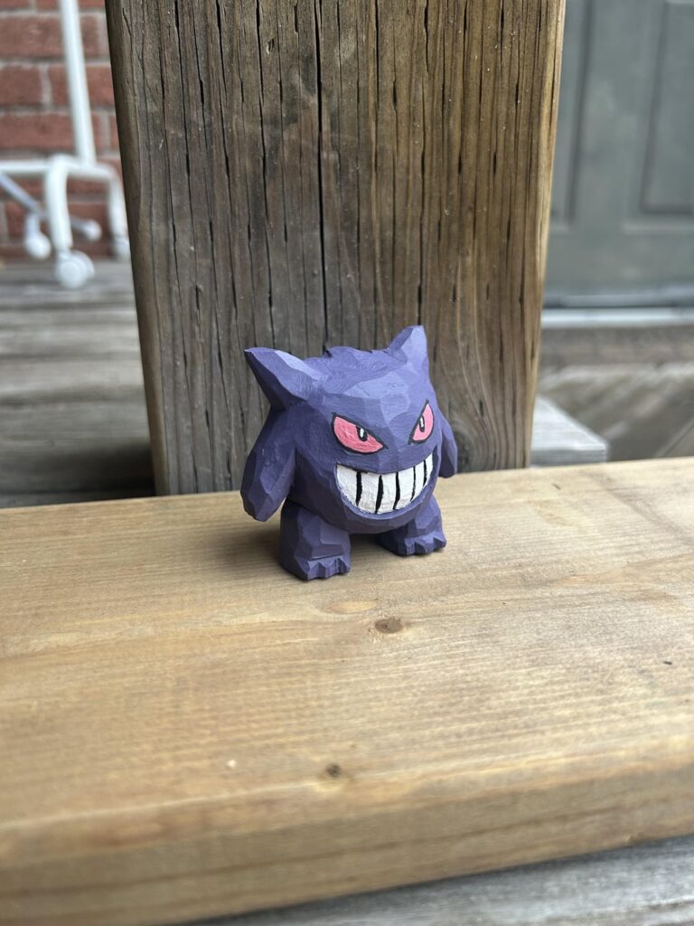 I carved gengar out of wood