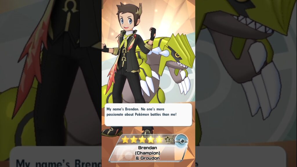 First Spin Shiny Brendaj (champion) and Groudon #pokemonmasters