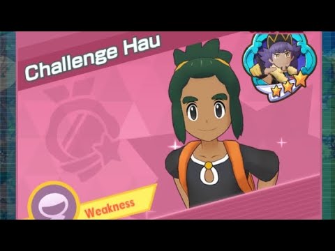 Pokemon Masters Ex: Damage Challenge: Challenge Hau (Ghost Weak) (3vs3): Obtained 1.2M Points