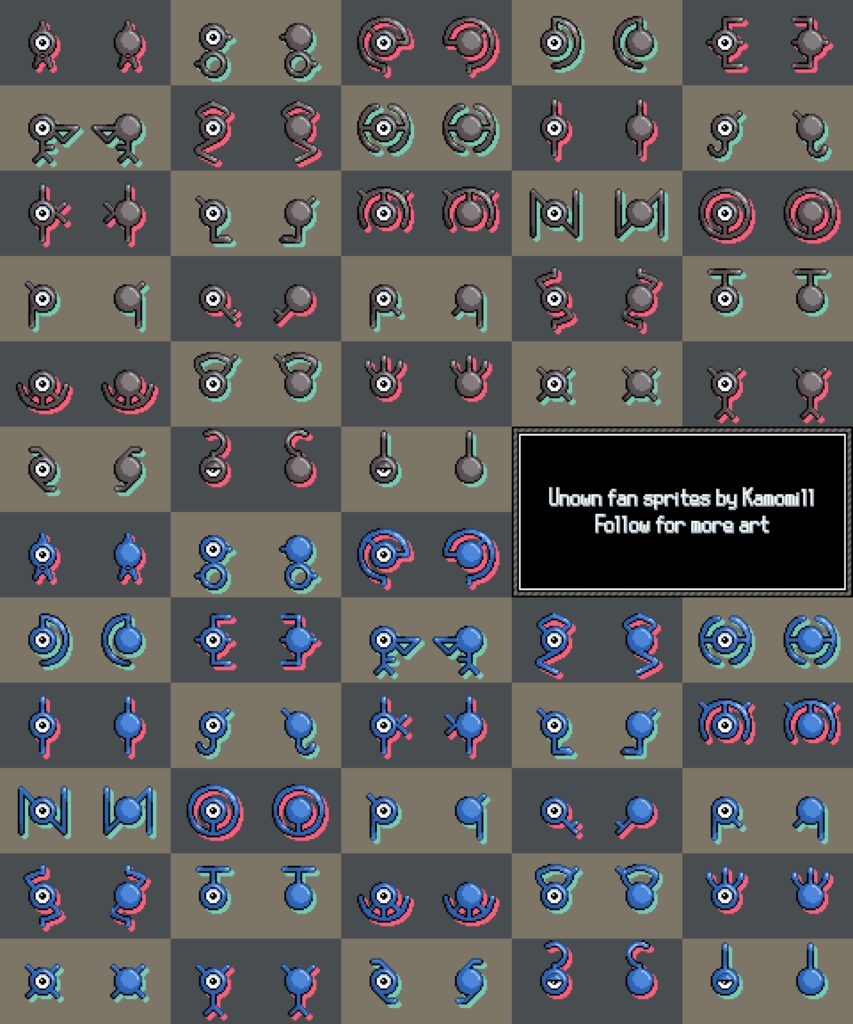 Unown fan sprites that I made