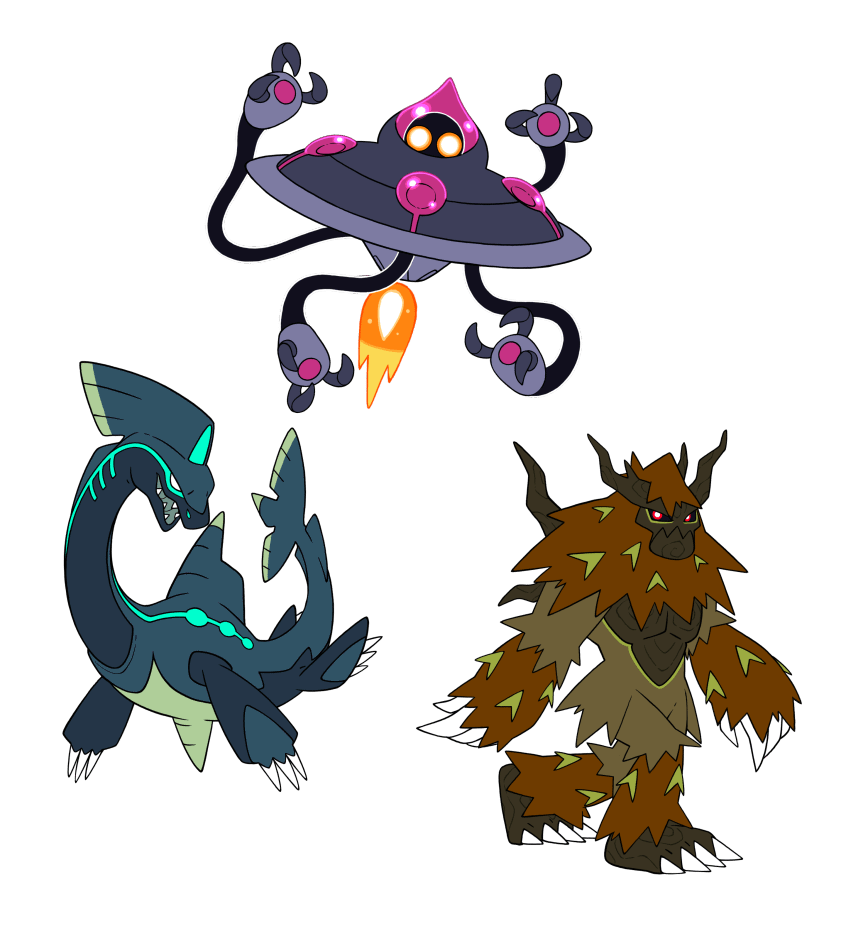 Cryptid Legendary Trio - Designs done by BastionPhoenix