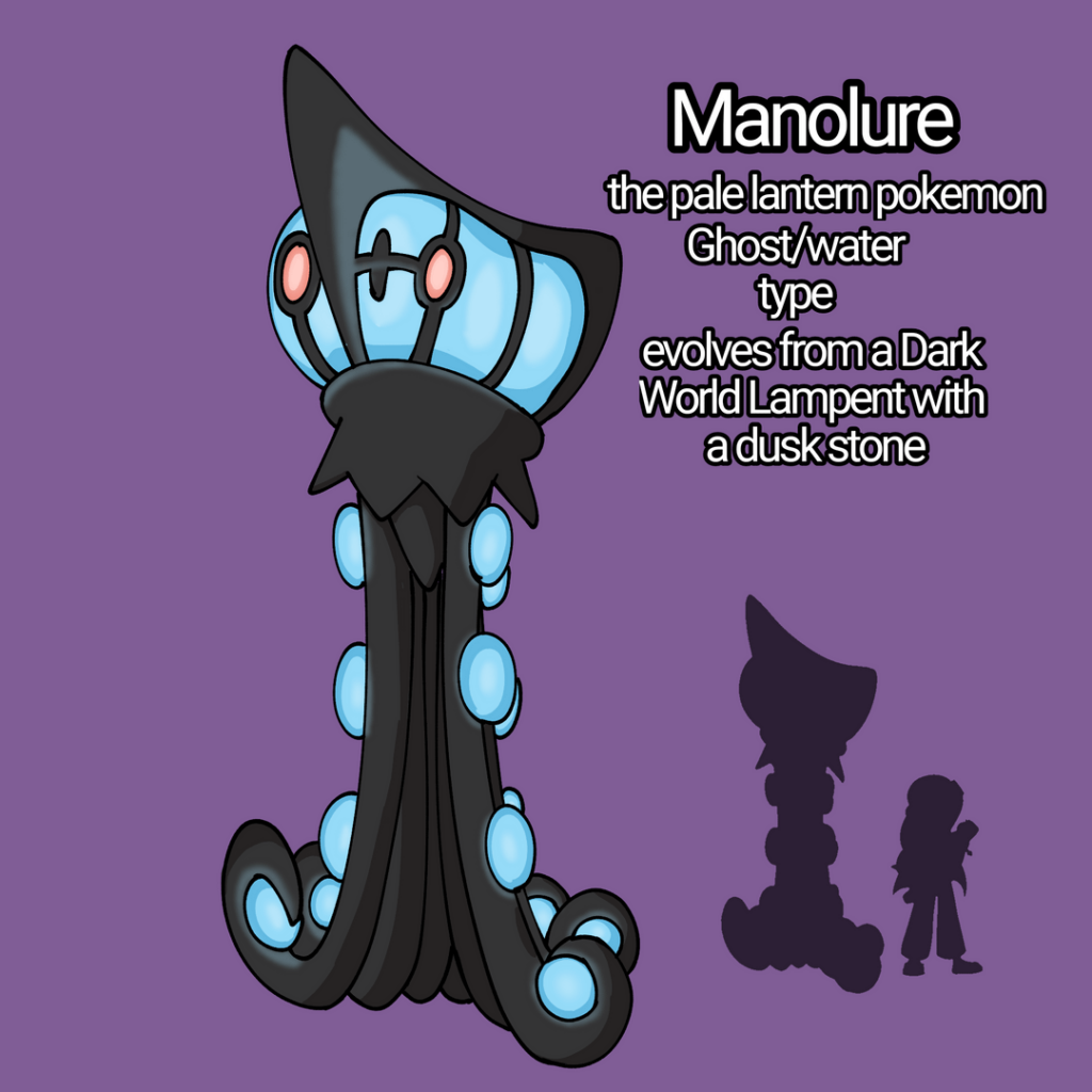 My submissions for the Sterninator's "Multiversal drift" project. An alternate universe lampent evolution, and it's trainer!