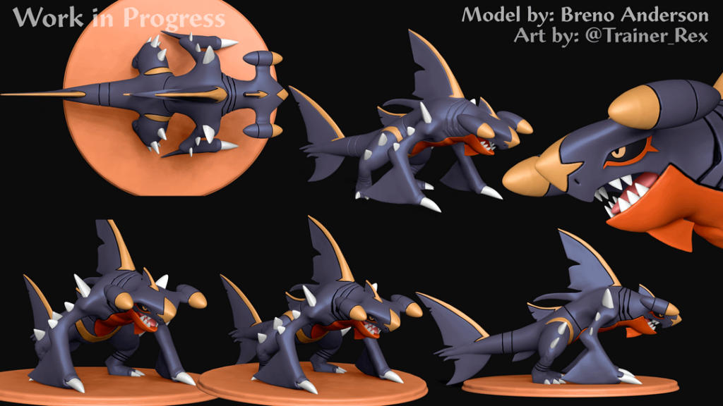 Another Fakemon 3D practice, this time its Garchomp from the art of @Federex