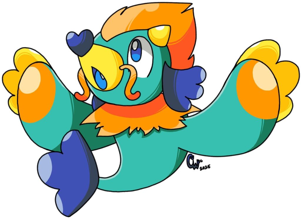 The first of the Popplio regional line is complete, dragon/water type!