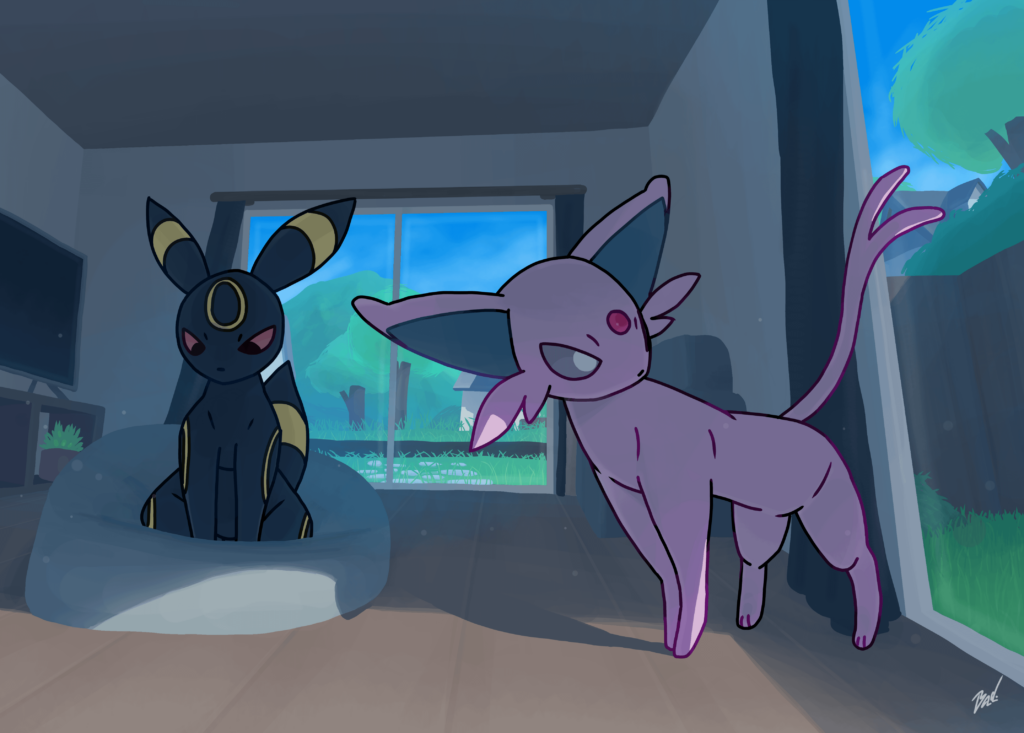 Umbreon and Espeon 🌳 (I drew that)