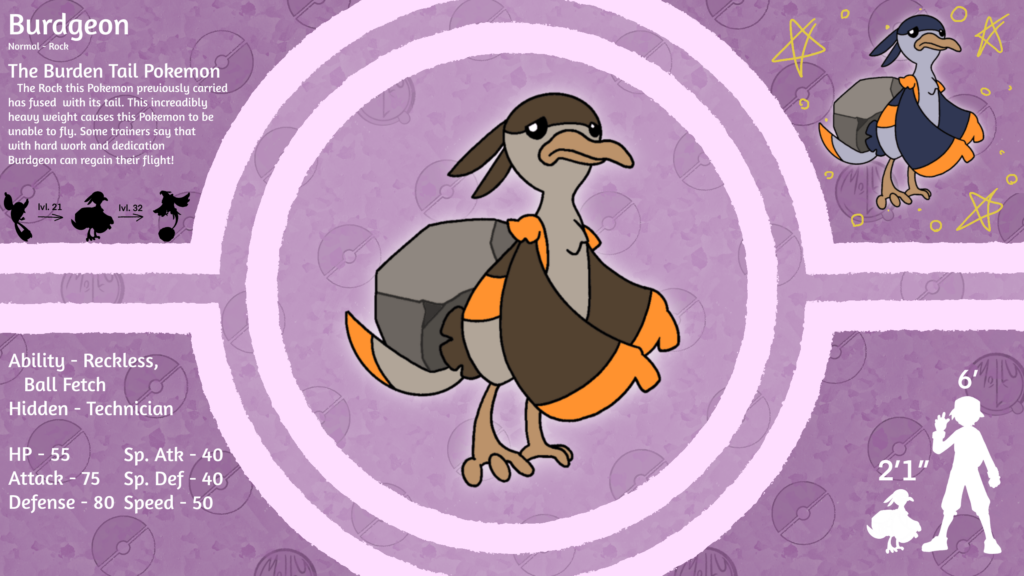 Burdgeon - the Burden Tail Pokemon