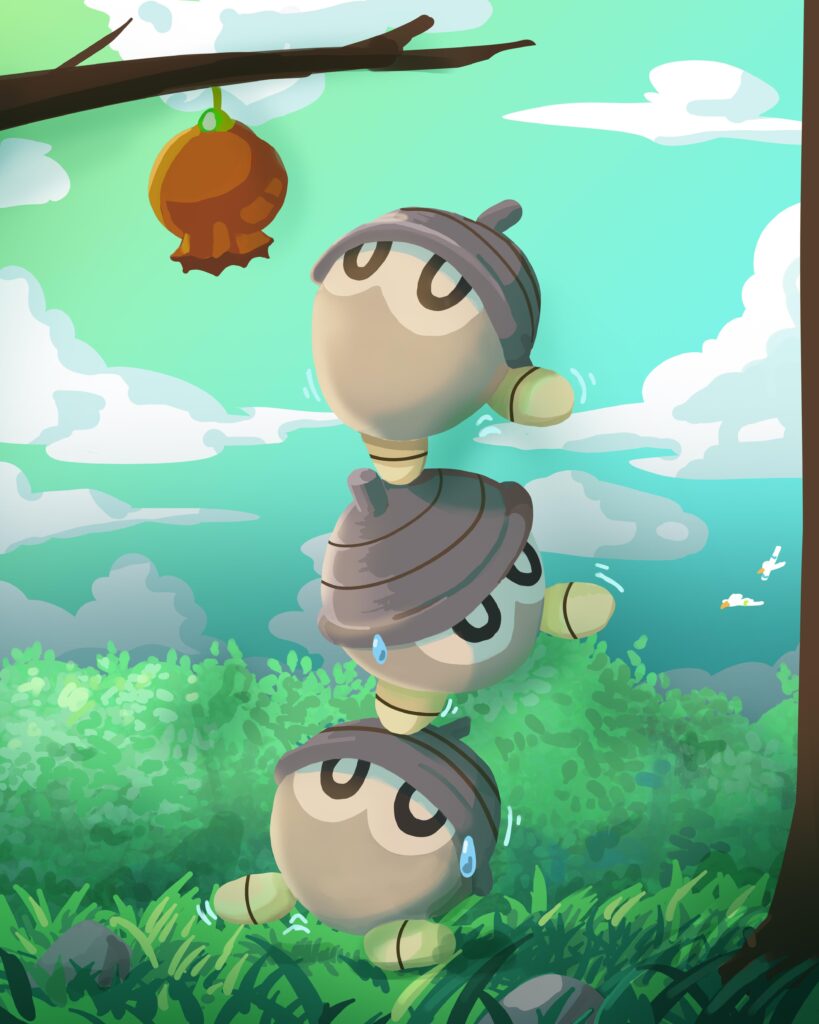 Few things say "teamwork" as much as three Seedot trying to get a berry together!