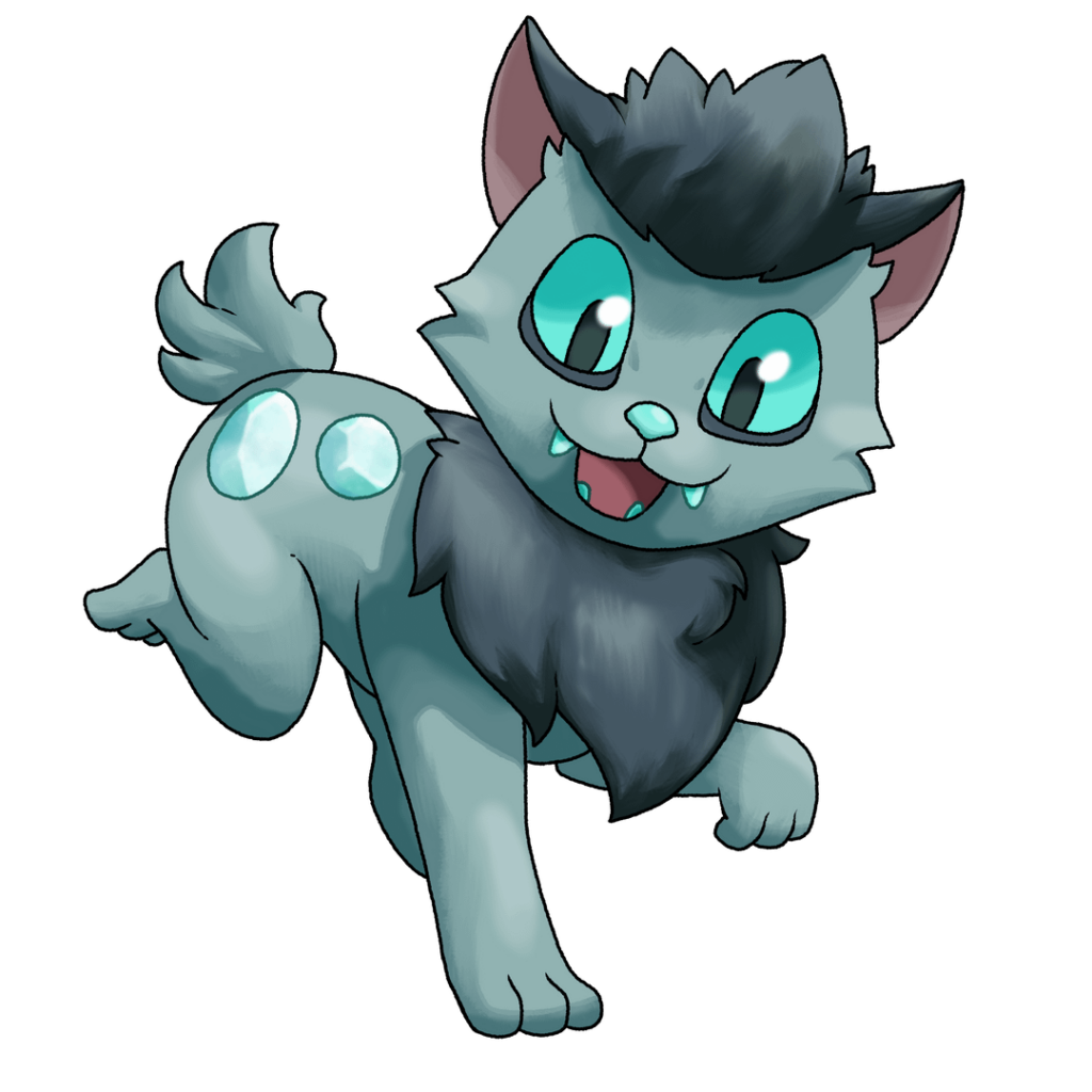 Various Fakemon from Pokémon sage that I drew. Cubzero, Terratetra and Gigaard.
