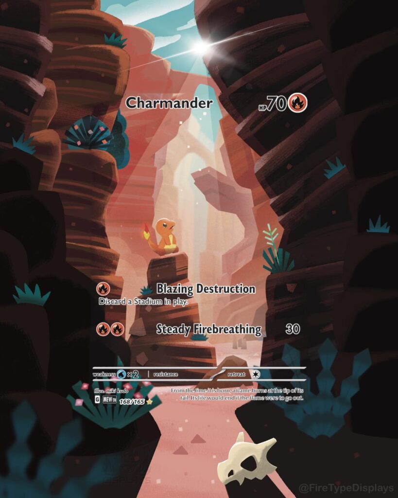 I extended the artwork for the 151 Charmander Illus. Rare card! (OC)