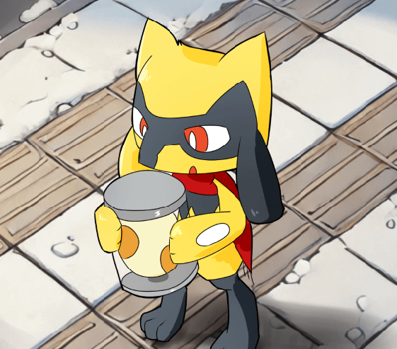 Riolu, holding pokemon egg (OC)