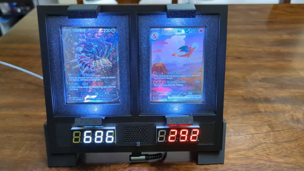 I designed a custom lit frame for my cards