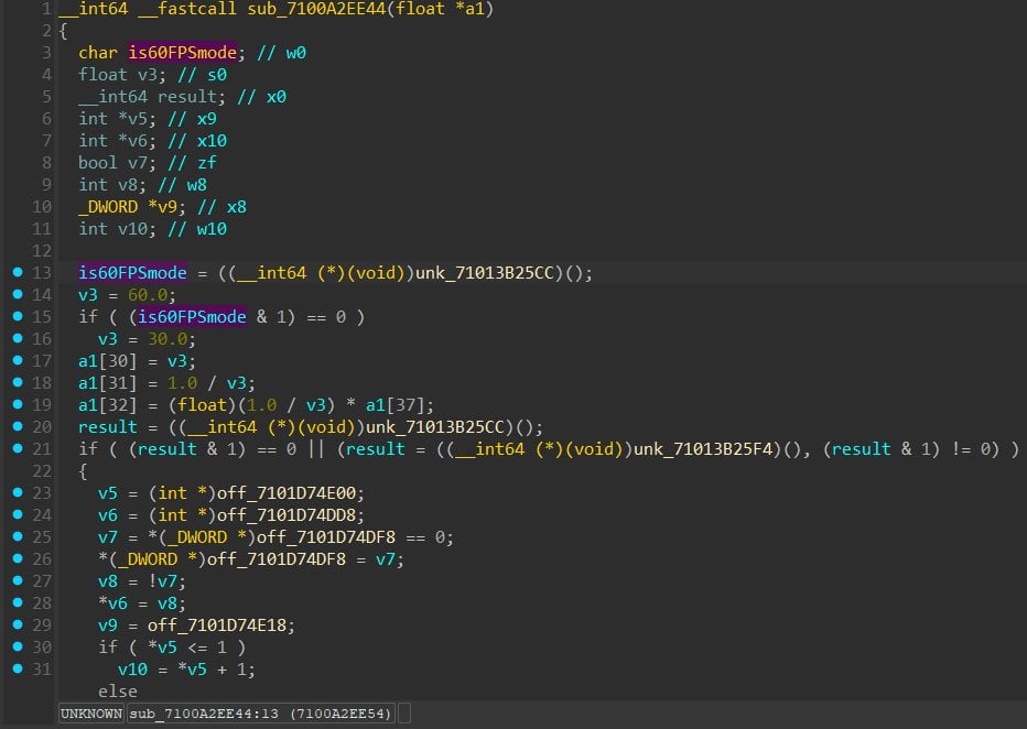 Xenoblade Chronicles X: Definitive Edition: Game's executable has hidden 60 FPS mode. It seems to be implemented only partially since enabling it causes weird issues.