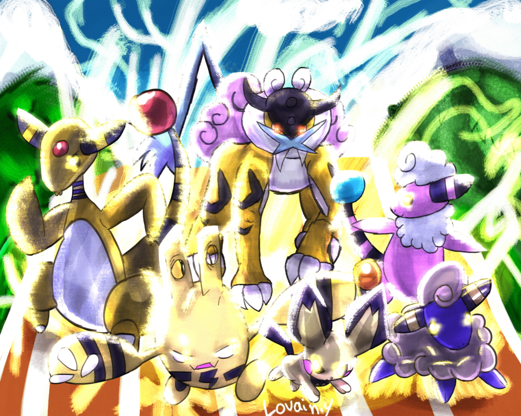 Johto Electric Mons' sprinting (OC)