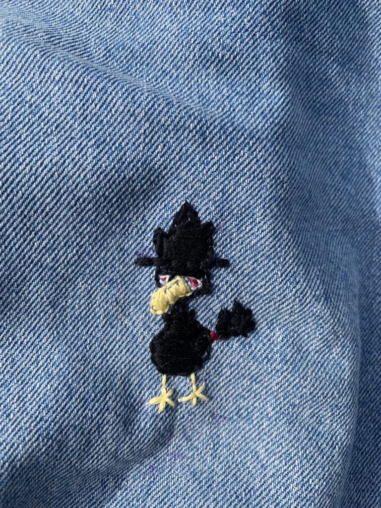 Embroided a murkrow on my pants