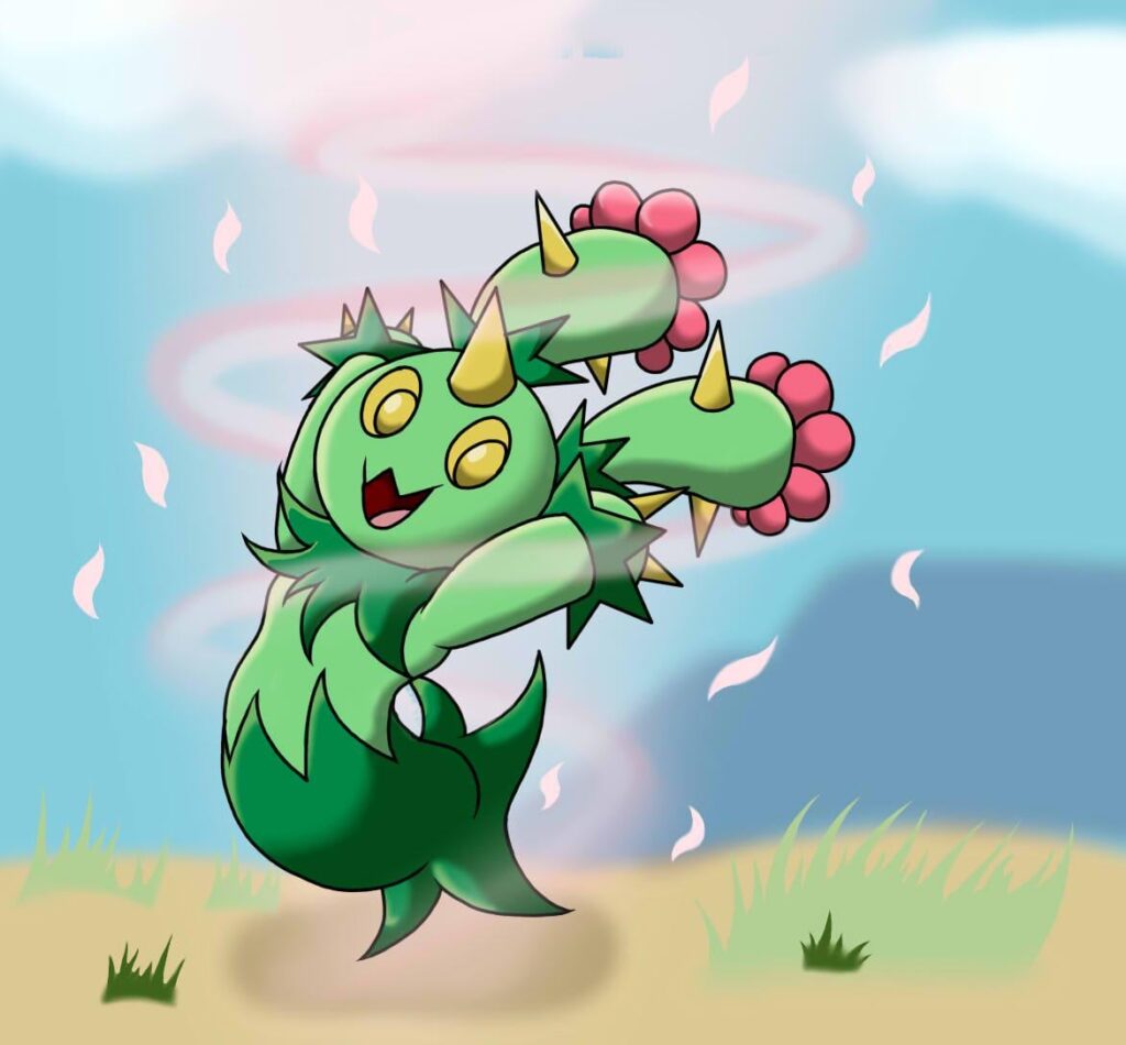 Maractus used Petal Blizzard!