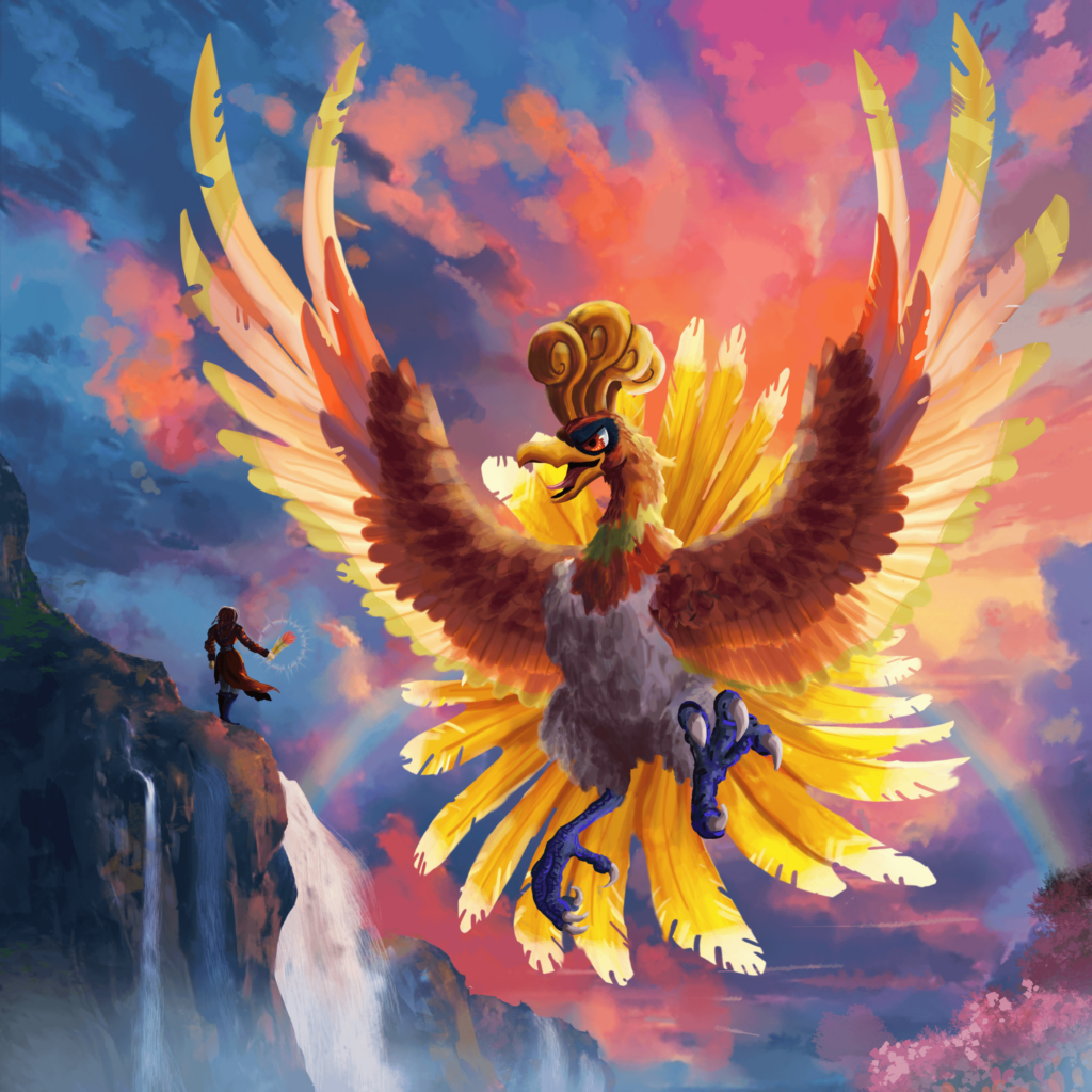 "Ho-oh at the Rainbow Ridge" art done by me