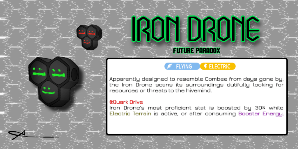 Iron Drone - one of more than a handful of lazily done Fakémon found somewhere in the region of Arcadia