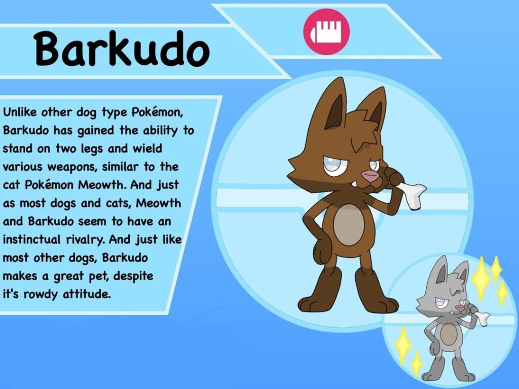 Barkudo - the fighting dog type Pokémon!