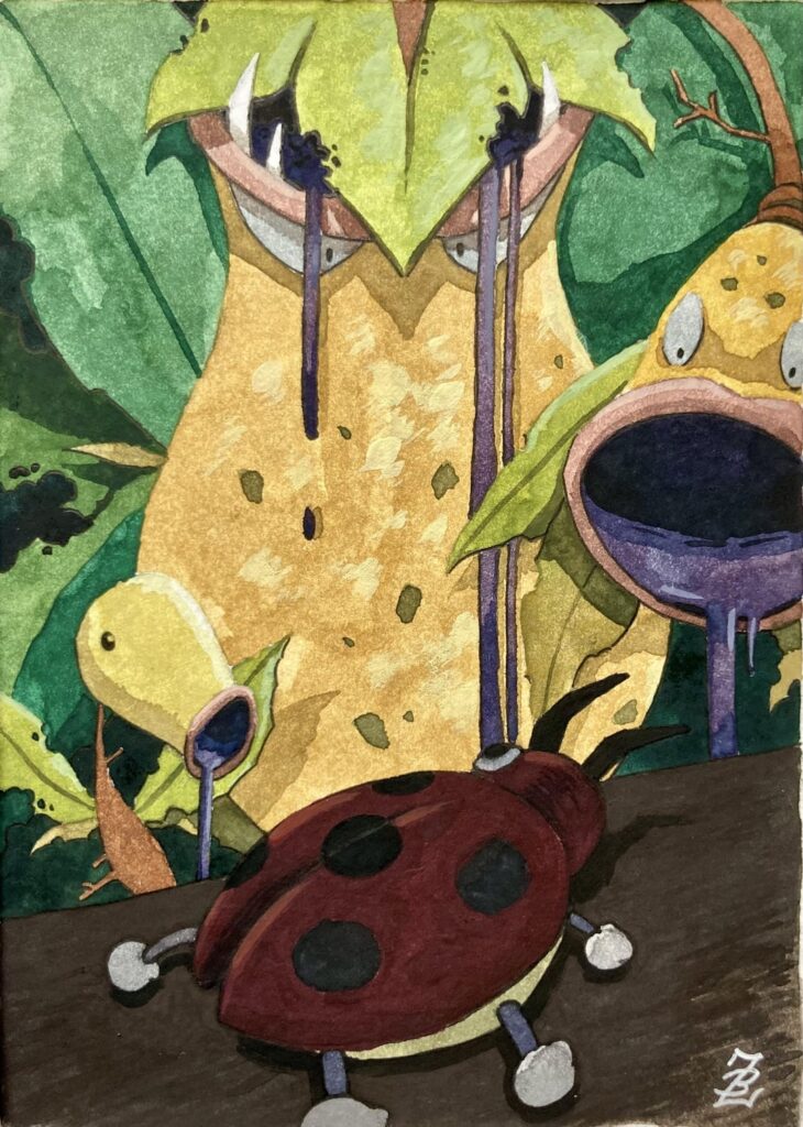 [OC] Bellsprout, Weepinbell and Victreebel fanart illustration