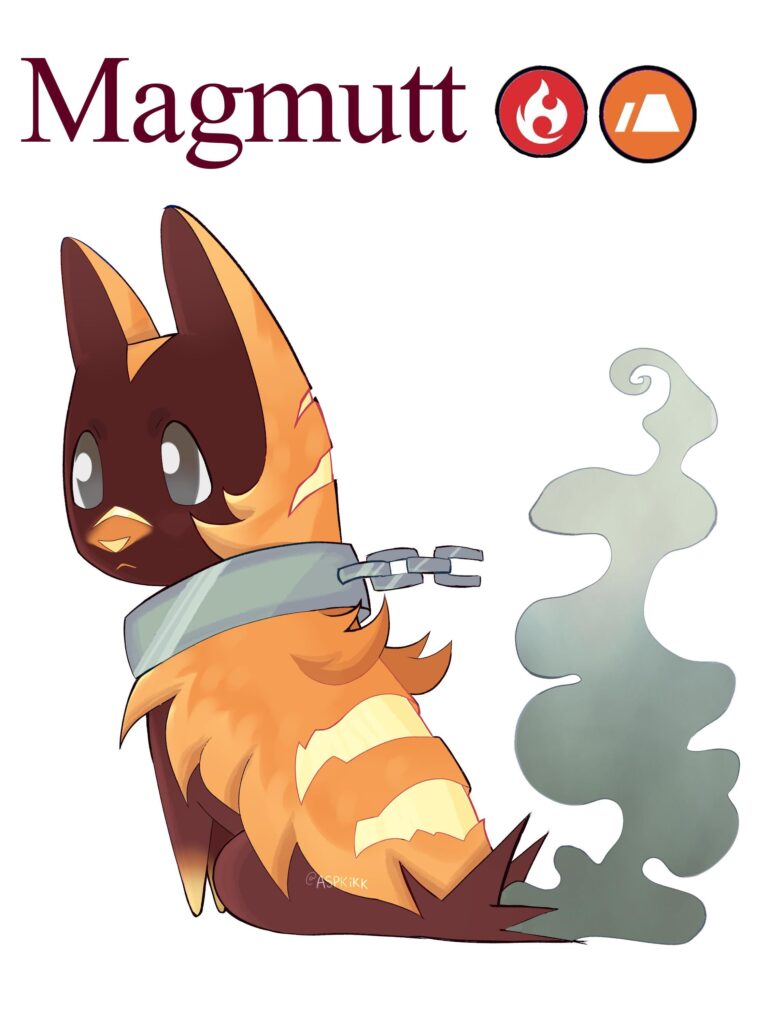 Magmutt the scorching pup Pokémon