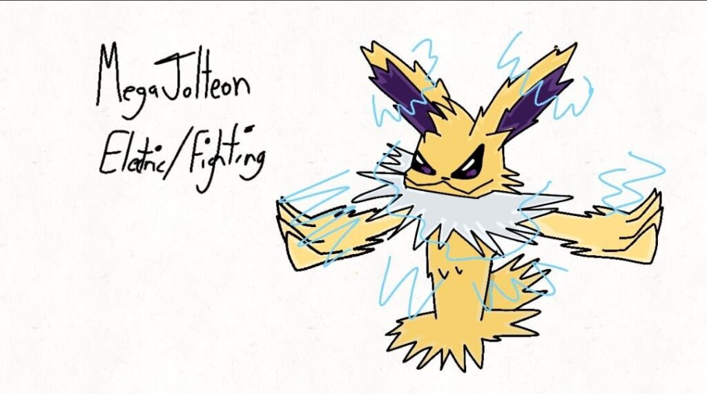 I designed a mega evolution for Jolteon, he is based on Zeus, the Greek God of thunder!