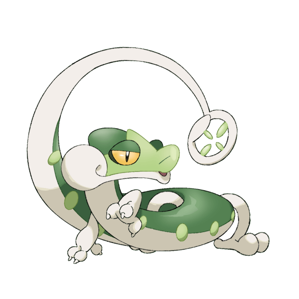 Your Iguanip is evolving! Meet Vinscoptile – The Vine Sniper Pokémon!